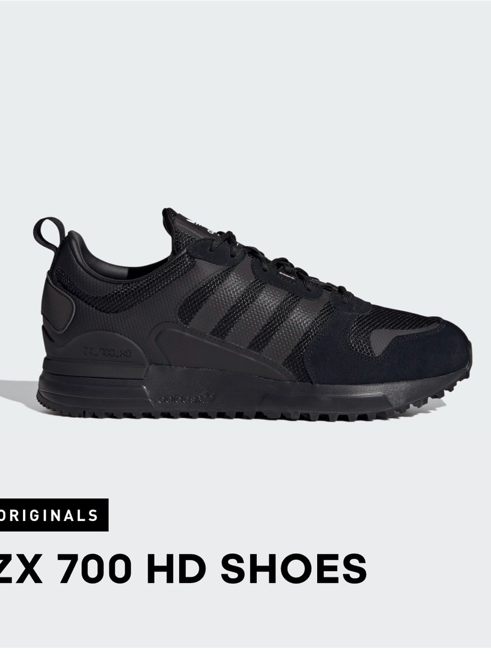 adidas ZX 700 HD Sneakers - Black size 9.